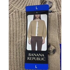 Banana Republic Women's Button Front Cardigan Size L Tan NWT